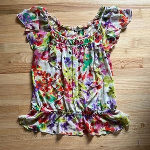 Express dropped waist floral blouse